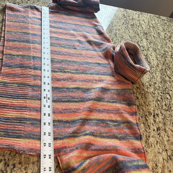 urban outfitters finley cropped turtleneck sweater striped Colorful Large - Picture 7 of 11